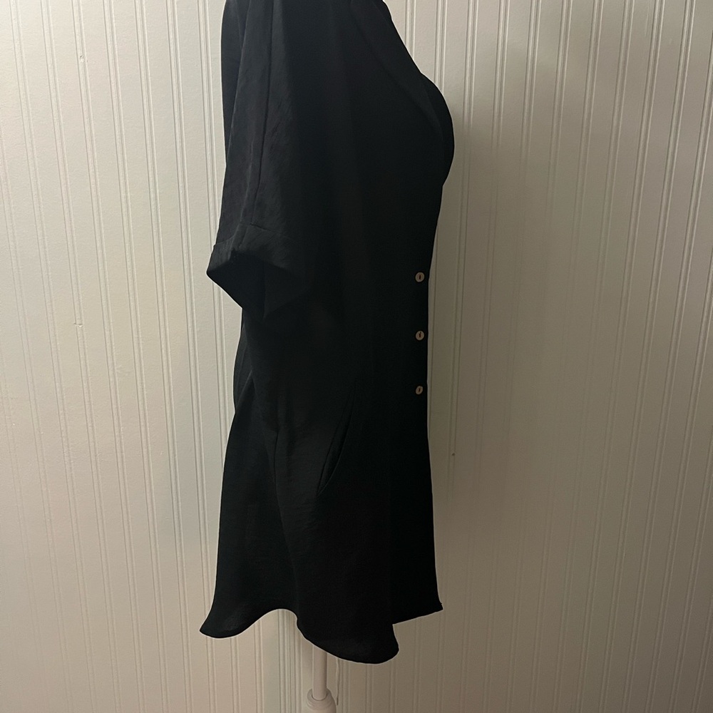 Chic Black Button-Up Swim Coverup - Picture 5 of 7
